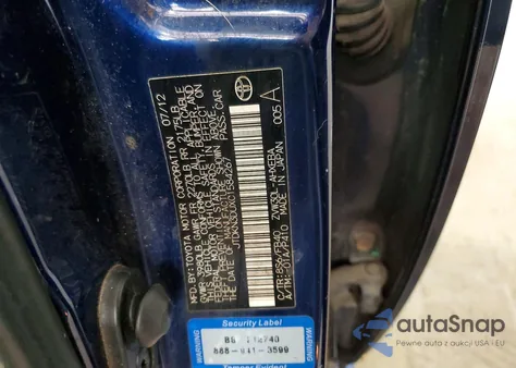 2012 Toyota Prius z USA, uszkodzony, nr VIN JTDKN3DUXC1584267